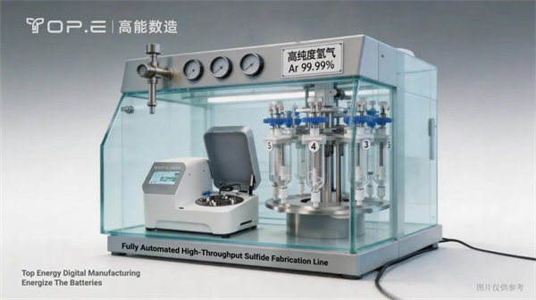 重構硫化物制備范式，高能數造推出全自動硫化物固態電池高通量制粉線